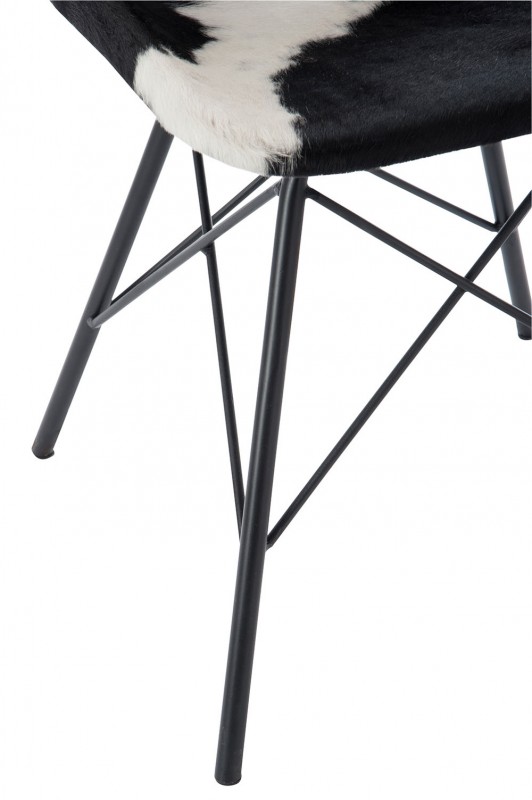 CHAIR GOAT SKIN BLACK WHITE45X42X78 7KG 390EURO    - CHAIRS, STOOLS
